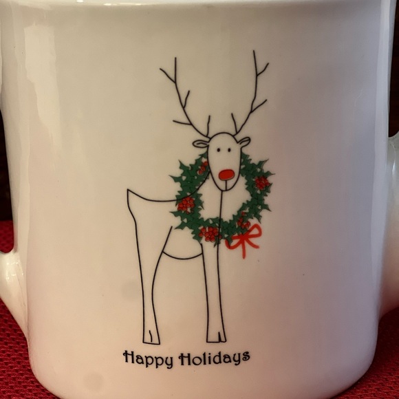 White Holiday Teapot with Festive Christmas Design - Picture 3 of 5